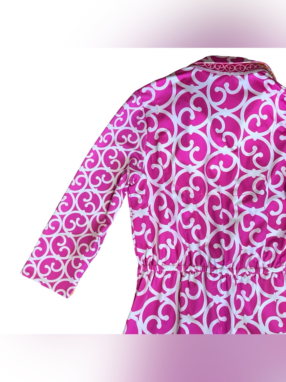 Gretchen Scott Women’s Sz M Pink Twist and Shout Dress Geometric Print Stretch - Picture 11 of 16